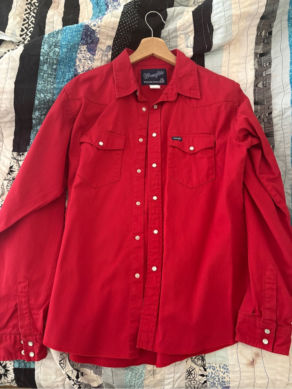 Wrangler Red Men’s Western Button-Down Shirt